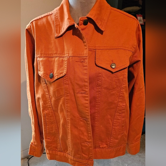 Medium weight Orange Denim Jacket - Picture 7 of 7